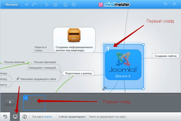 Создание презентации на основе mind map